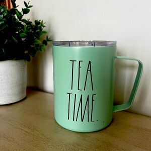 Rae Dunn - Tea Time Stainless Steel Mug with handle